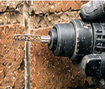 Glitter Bit - grinding vertical brick joint.
