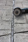 Stellite Blade - Sealant sliced on both insides edges of control joint.