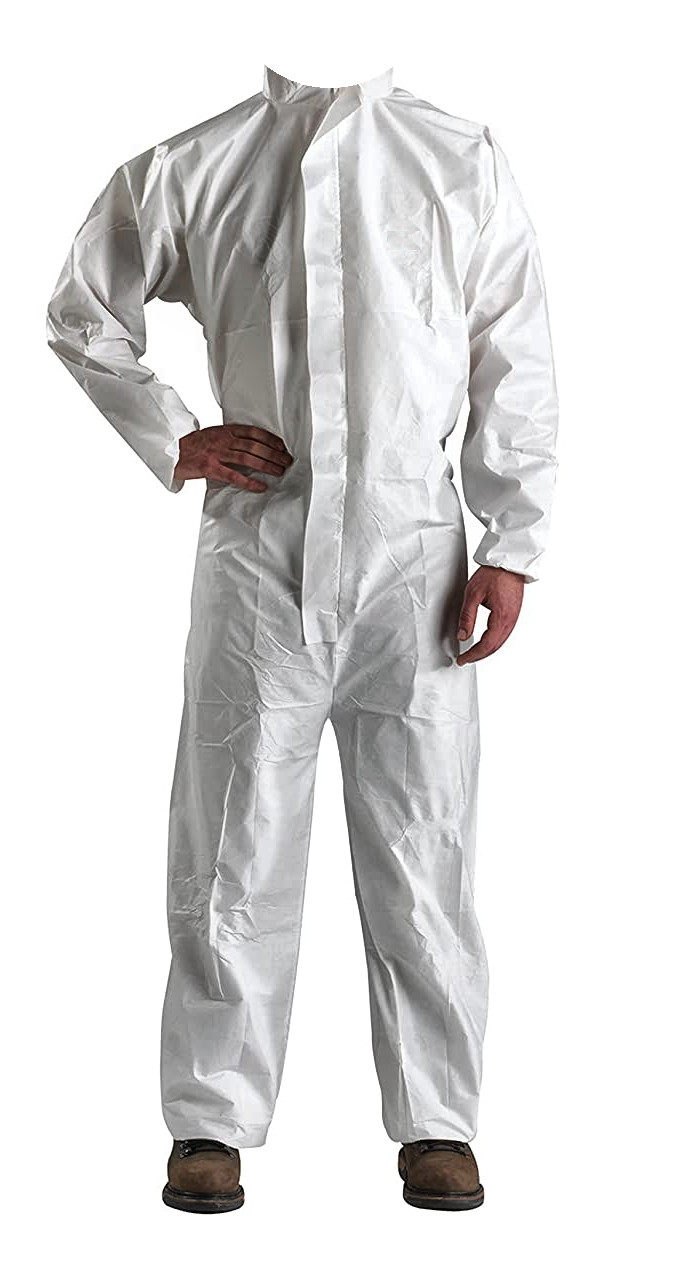 Disposable Protective Suit for Hazardous Dust, Chemicals, Vapors. Slip ...