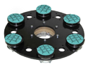 Orbitec Plate - shown with 6 resin polishing pads.