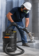 HEPAPRO 10G - operating a 7" concrete grinder.